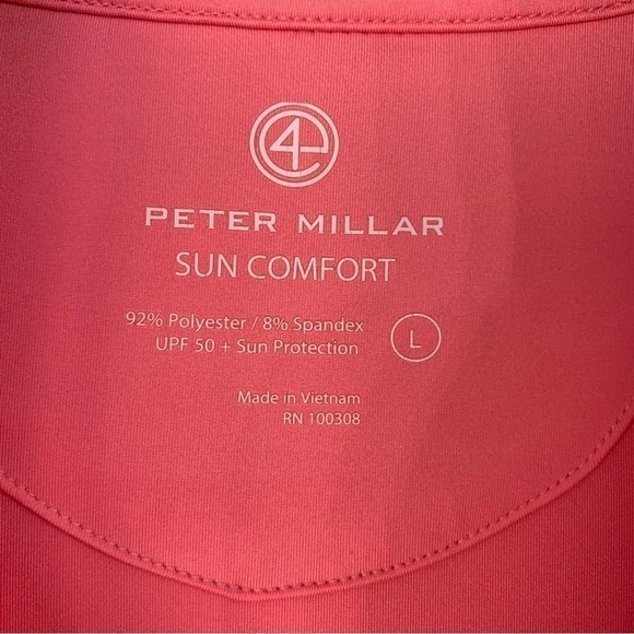 Peter Millar Women’s Golf Sun Protection Long Sleeve Shirt Pink Large - Picture 4 of 11